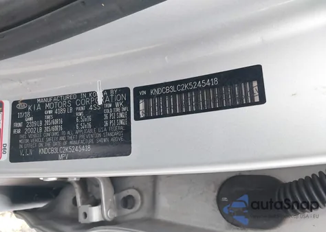 2019 Kia Niro Lx из США, поврежденный, VIN KNDCB3LC2K5245418